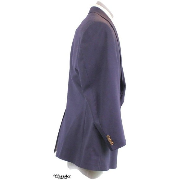 Bill Blass Sport Coat Blazer Mens Blue 2 Metal Button Wool 44R - Picture 5 of 9